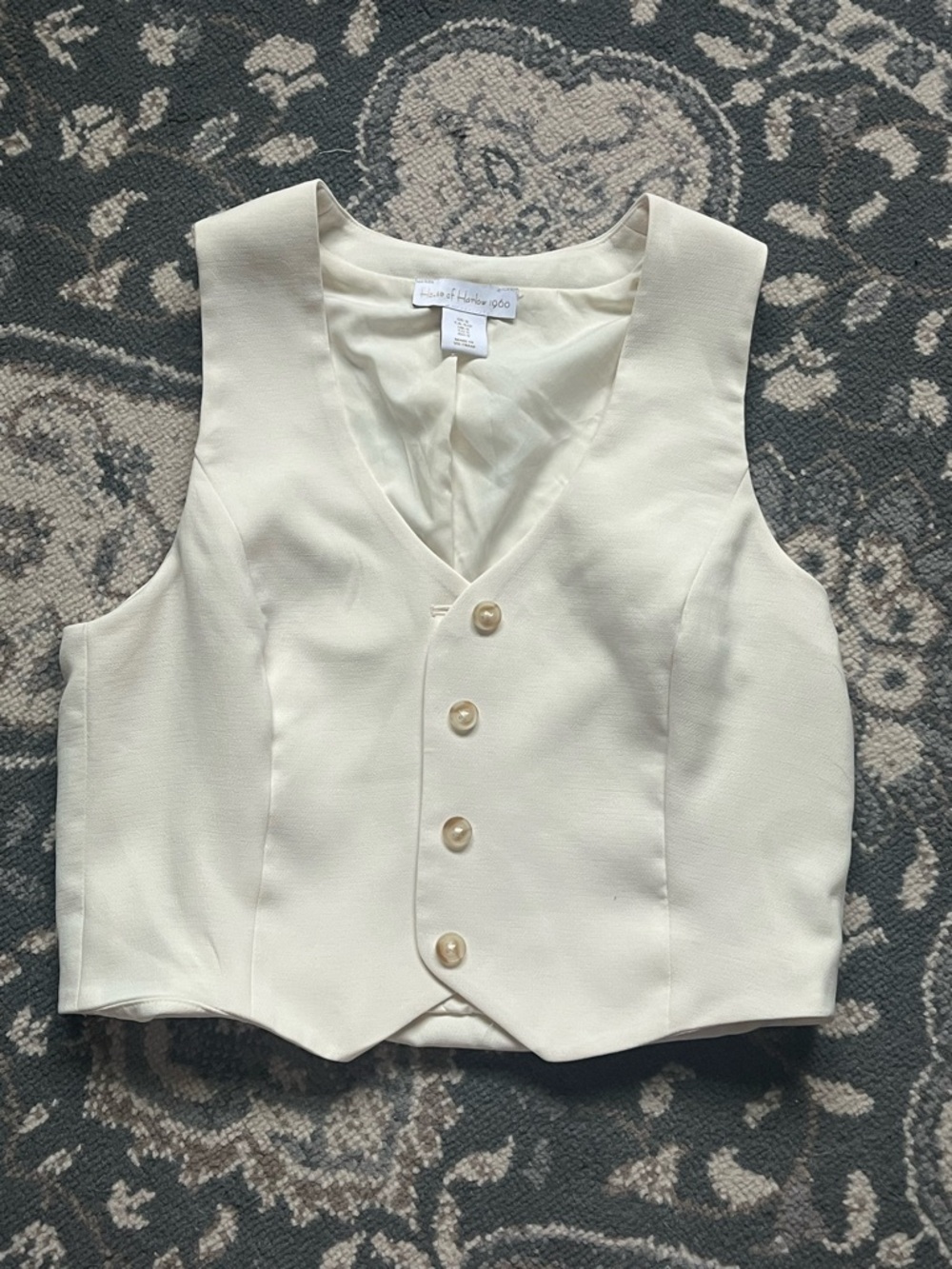 House of Harlow 1960 Cream Button Vest